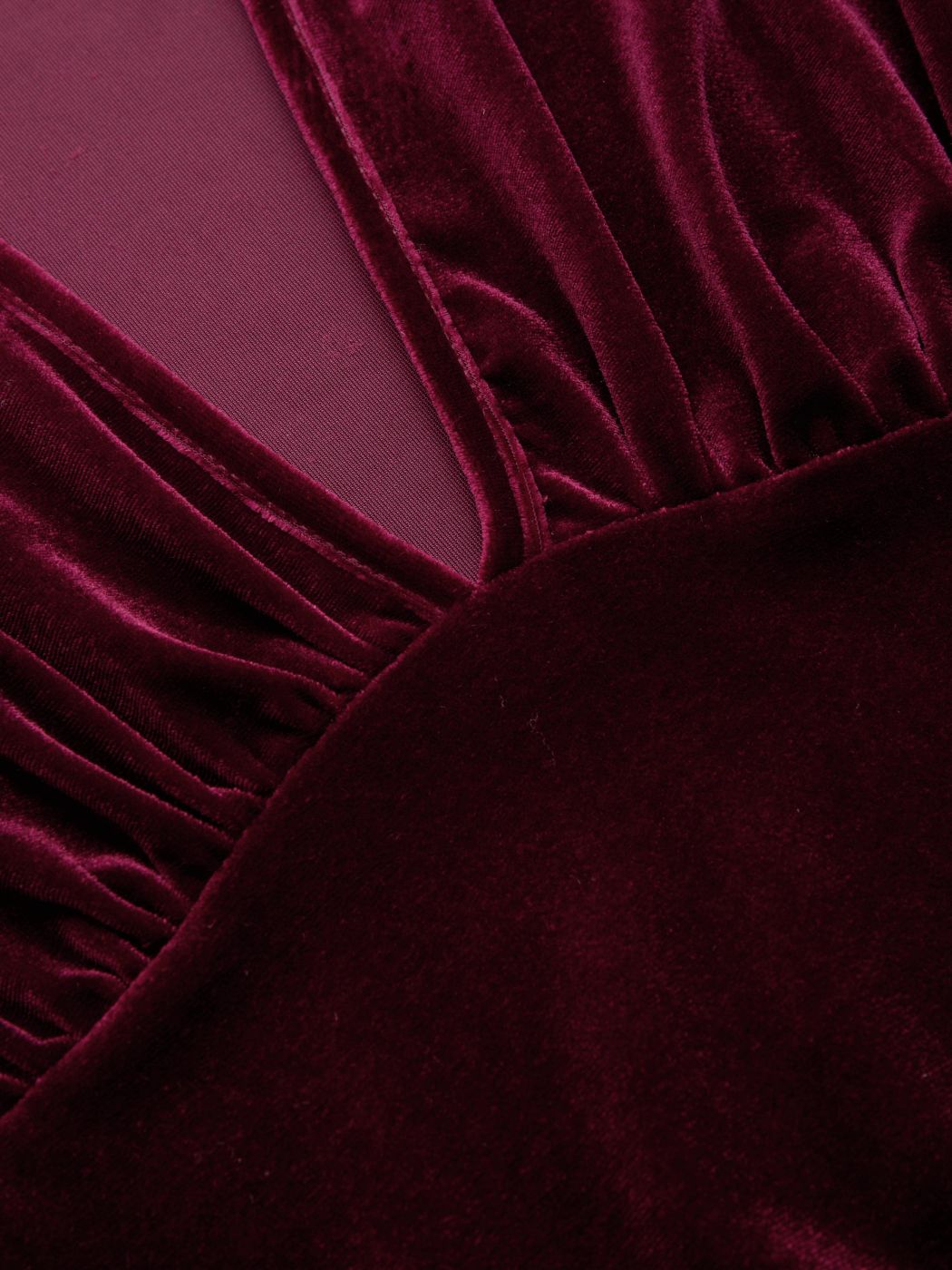 Velvet V-neck Solid Ruched Pocket Wide Leg Jumpsuit