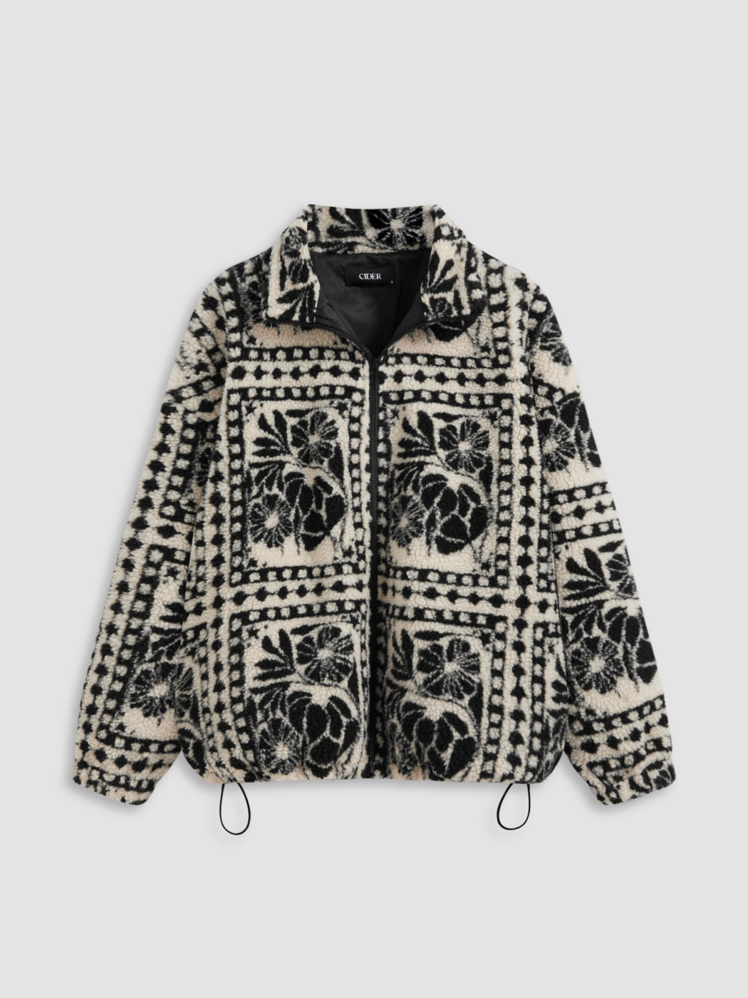 Bedruckte Fleece-Reißverschlussjacke