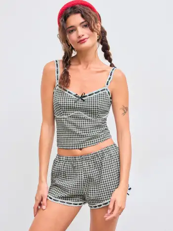 Doll Collar Contrasting Binding Tie Front Pocket Puffer Jacket