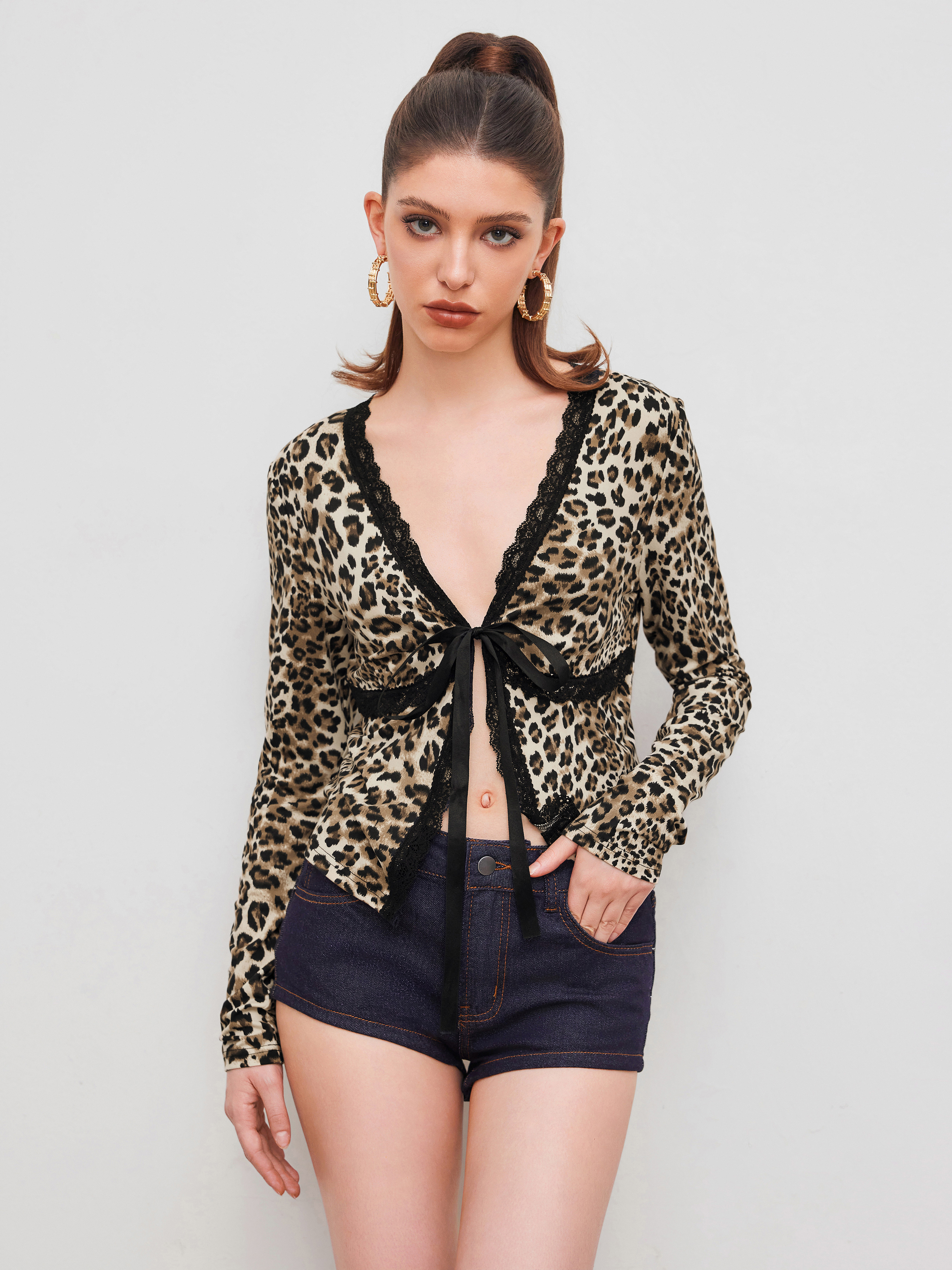 LAGUA GEM | LEOPARD LACE トップス (Tシャツ・カットソー(半袖