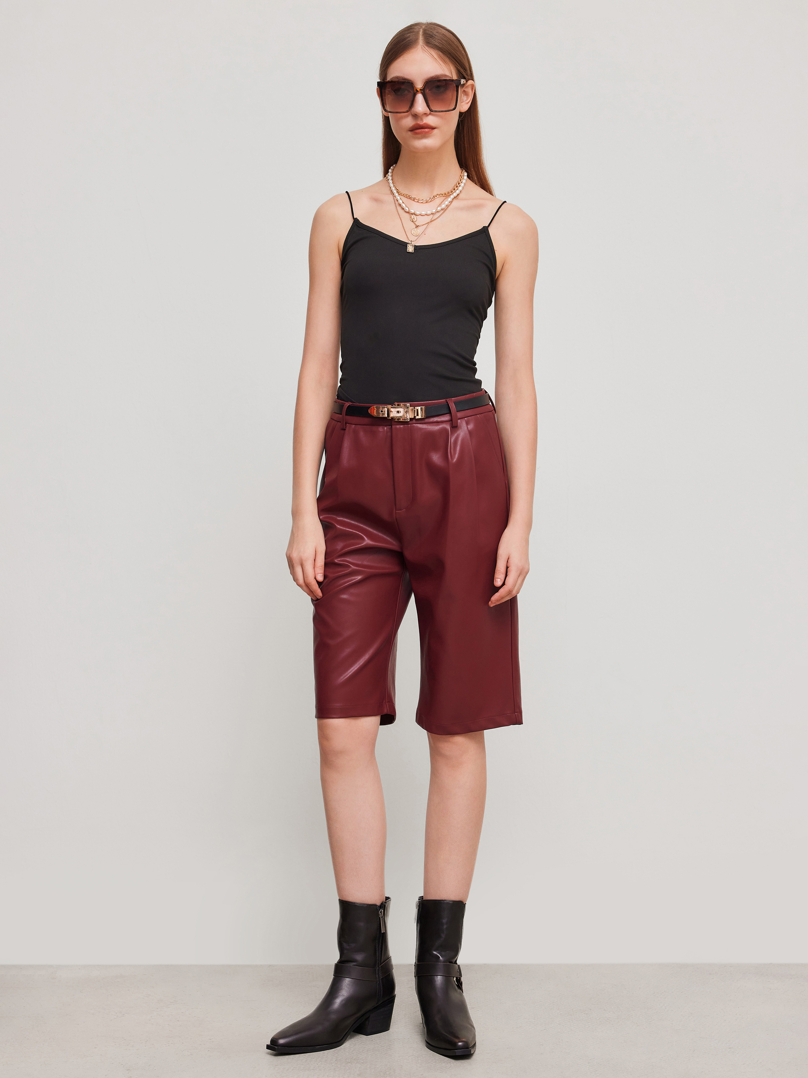 ショートパンツ MSGM FAUX LEATHER BERMUDA SHORTS FAUX LEATHER BERMUDA SHORTS | msgm | Basement 88