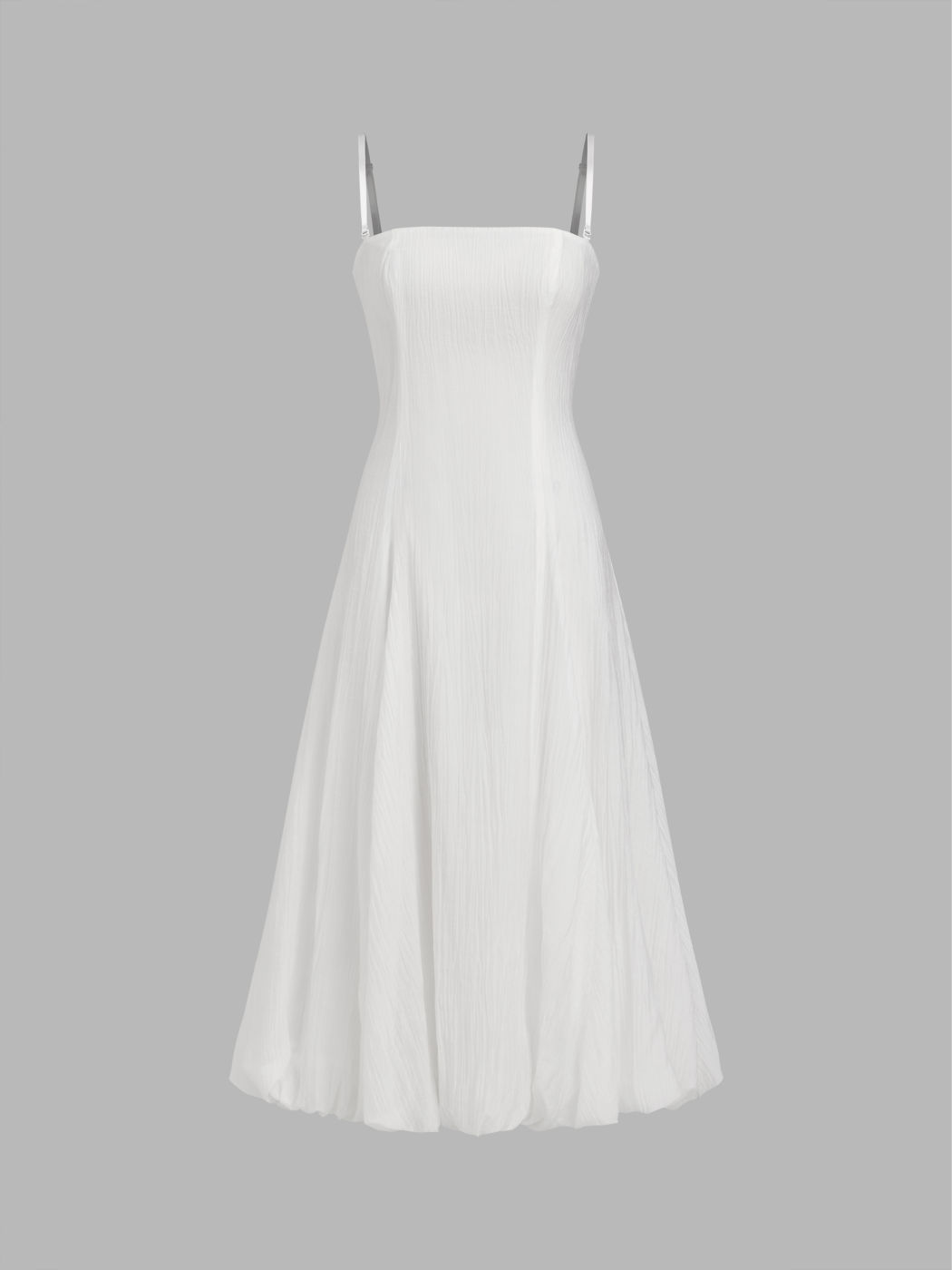 Maxikleid mit einstellbaren Riemen und Blasenabschluss