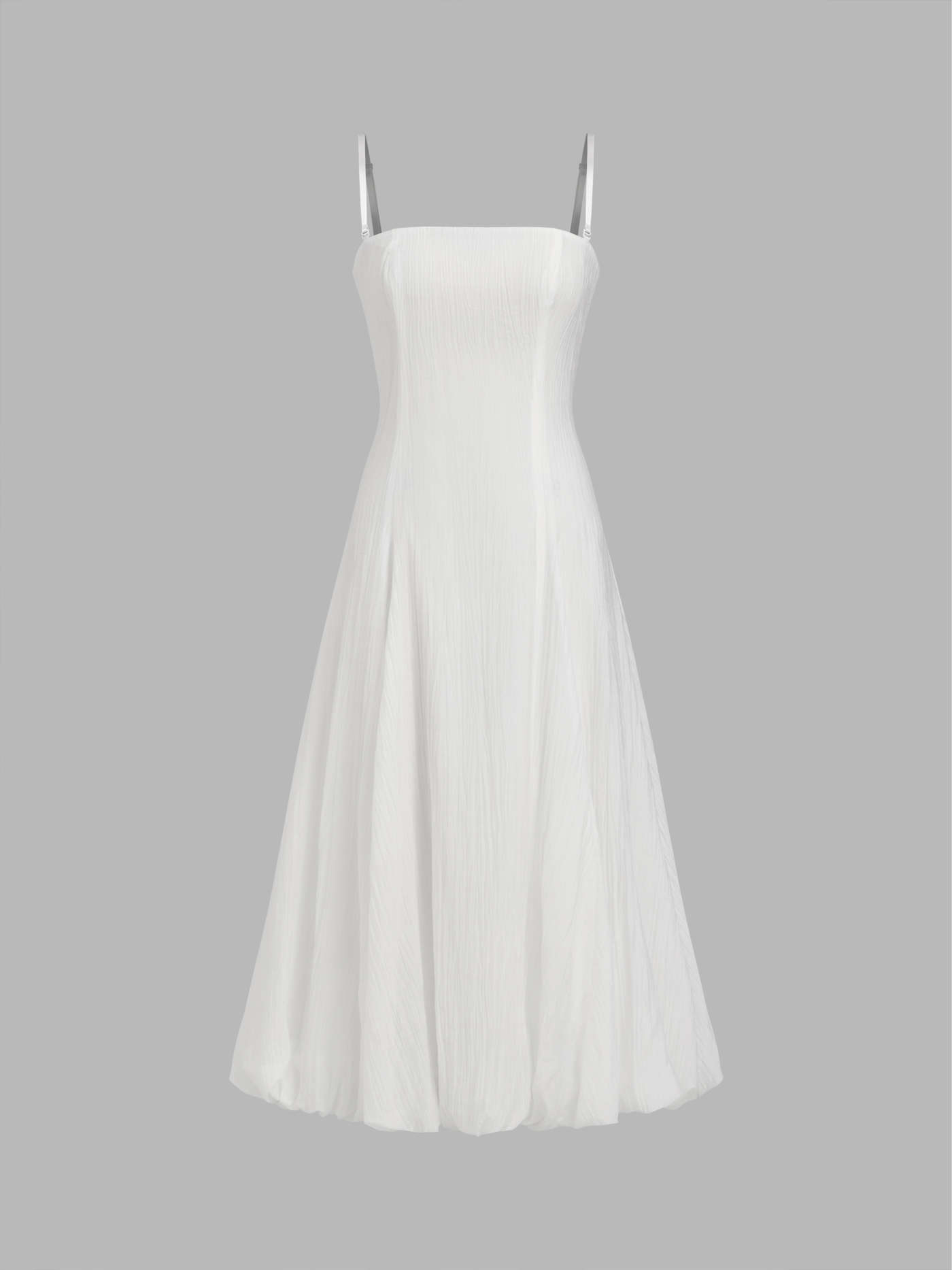 Adjustable Straps Bubble Hem Maxi Dress