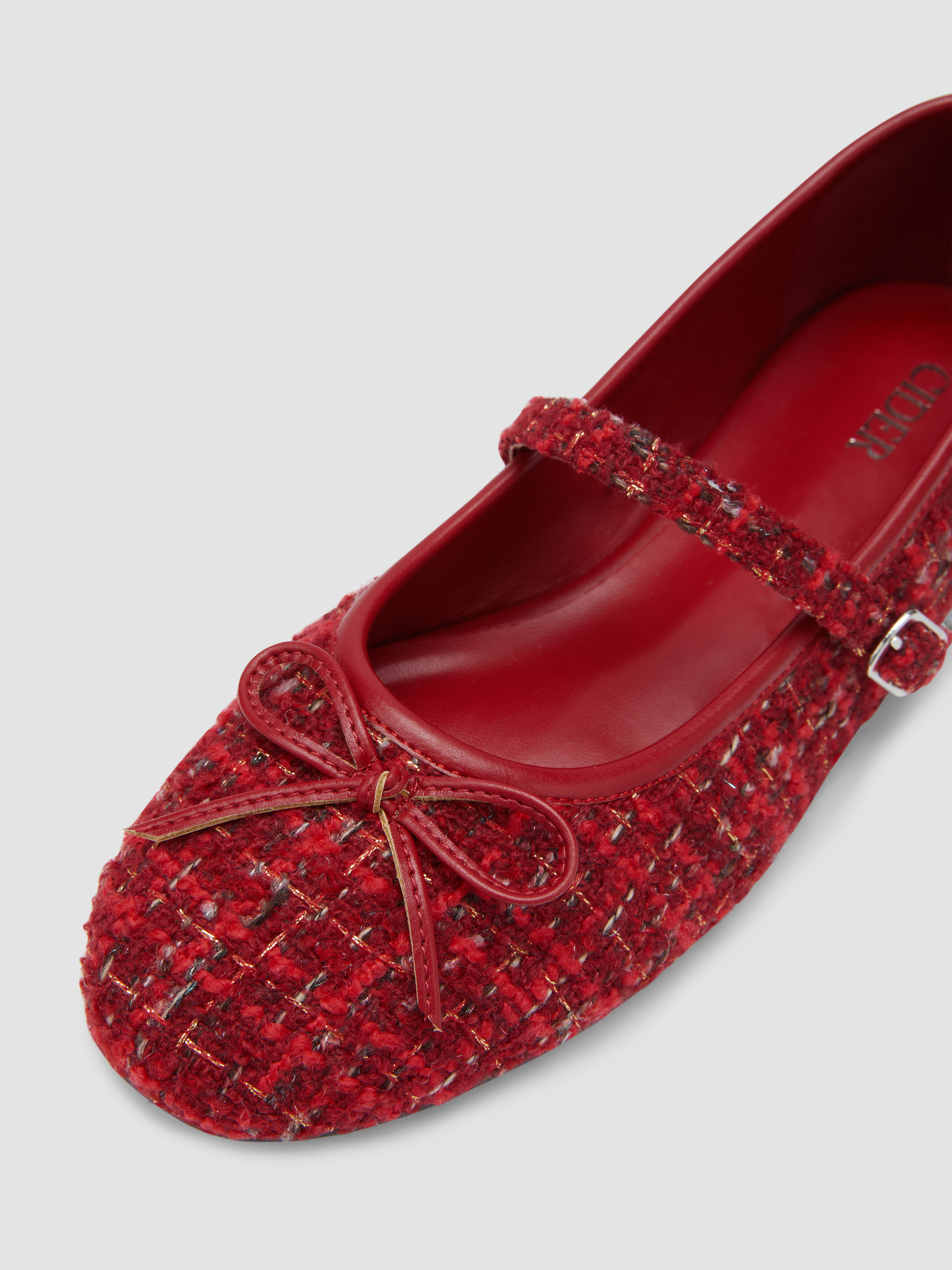 BOWKNOT TWEED MARY JANE FLATS For Daily Casual