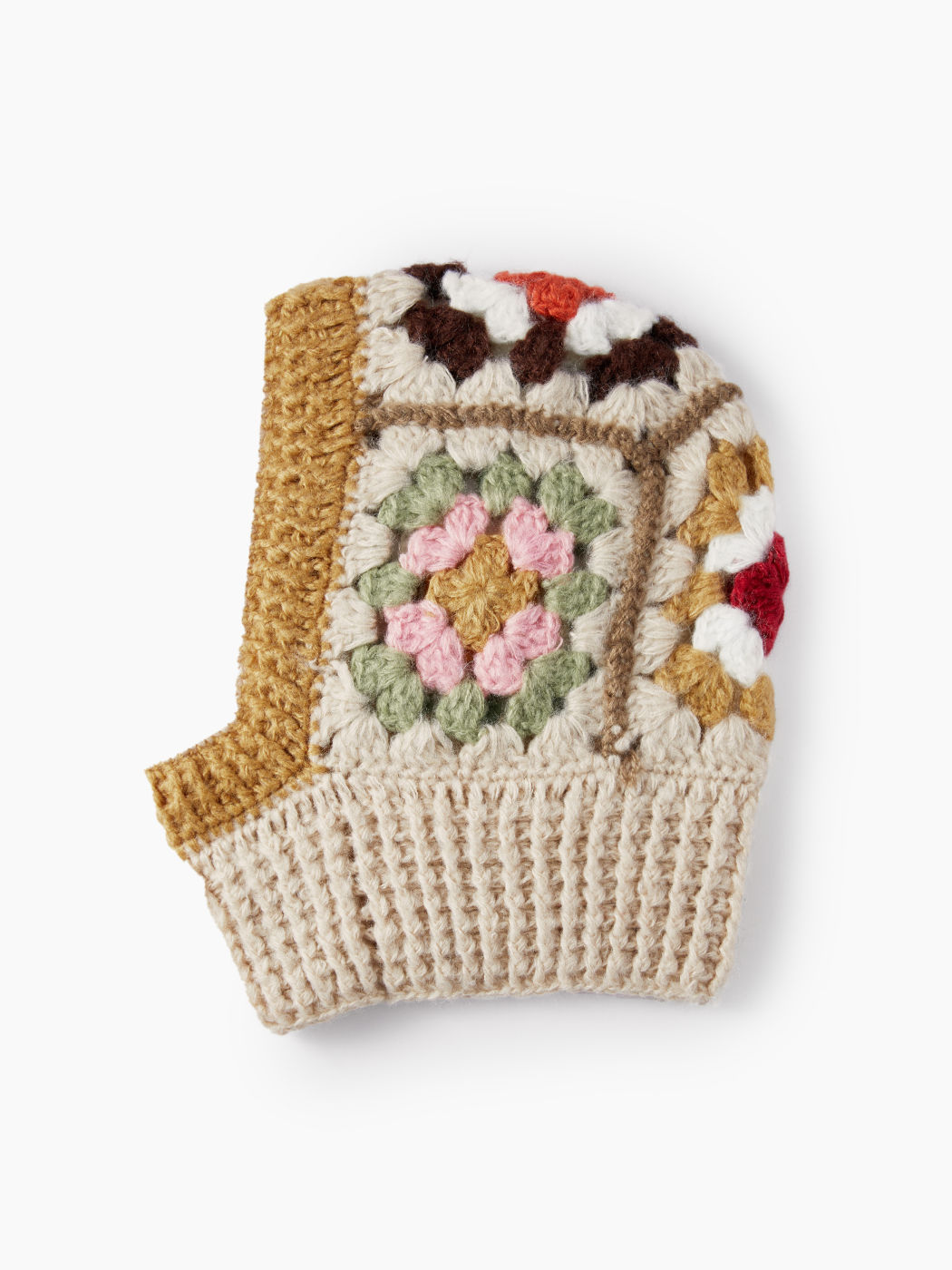 FLOWER KNITTED BALACLAVA CAP