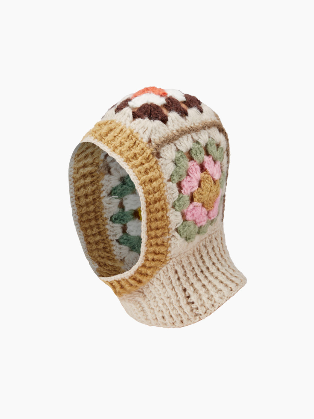 FLOWER KNITTED BALACLAVA CAP