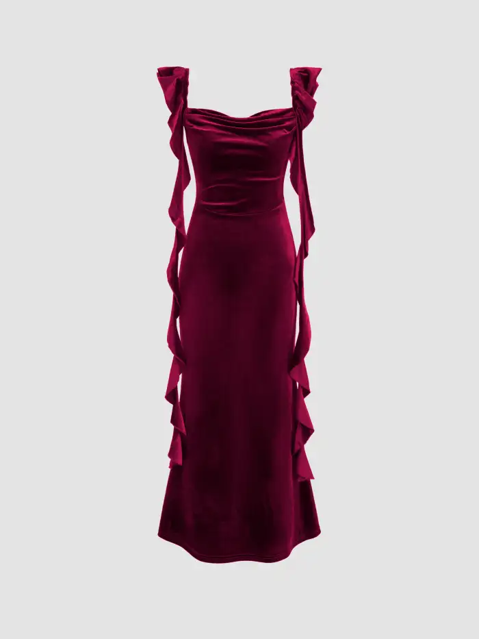 Velvet Velvet V-neck Star & Moon Pattern Bell Sleeve Romper For Date