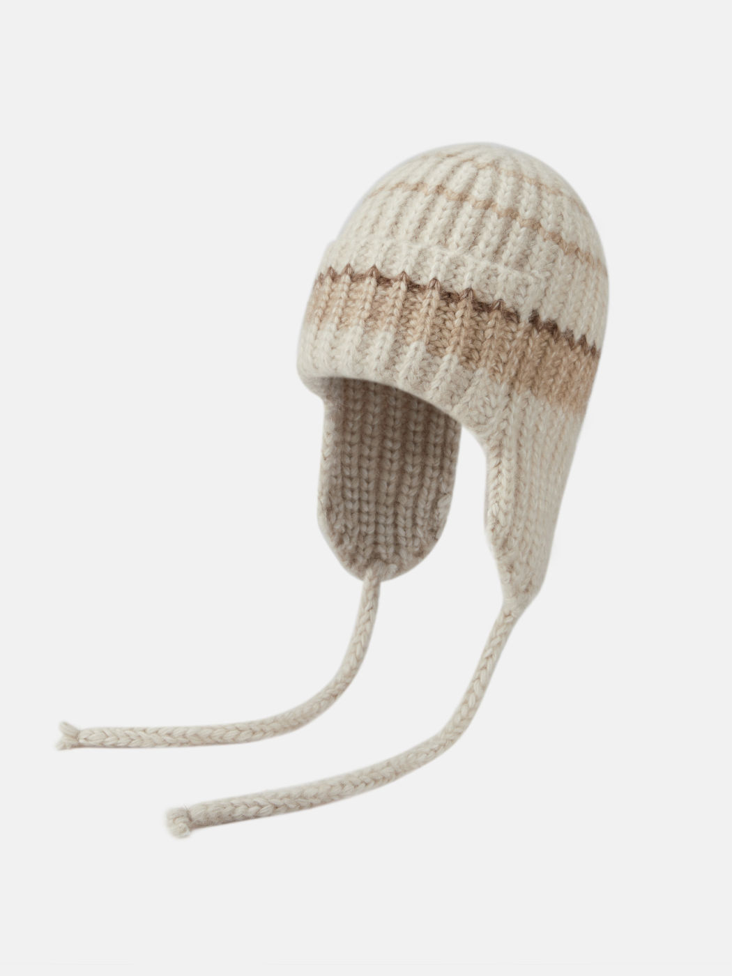 STRIPED KNITTED BEANIE HAT