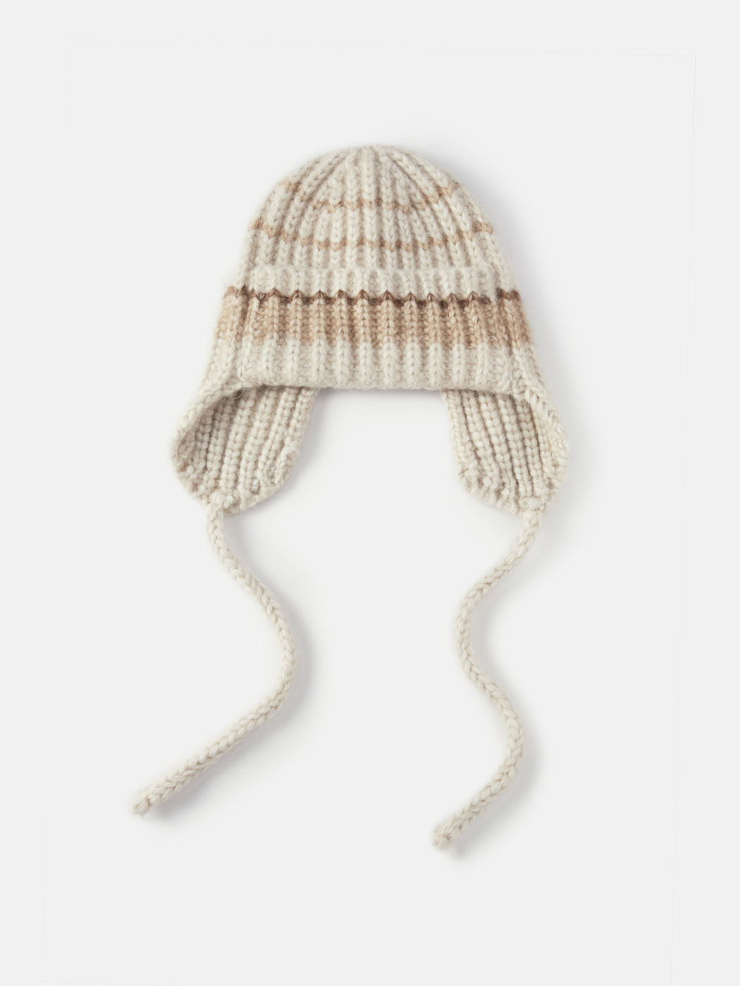 STRIPED KNITTED BEANIE HAT