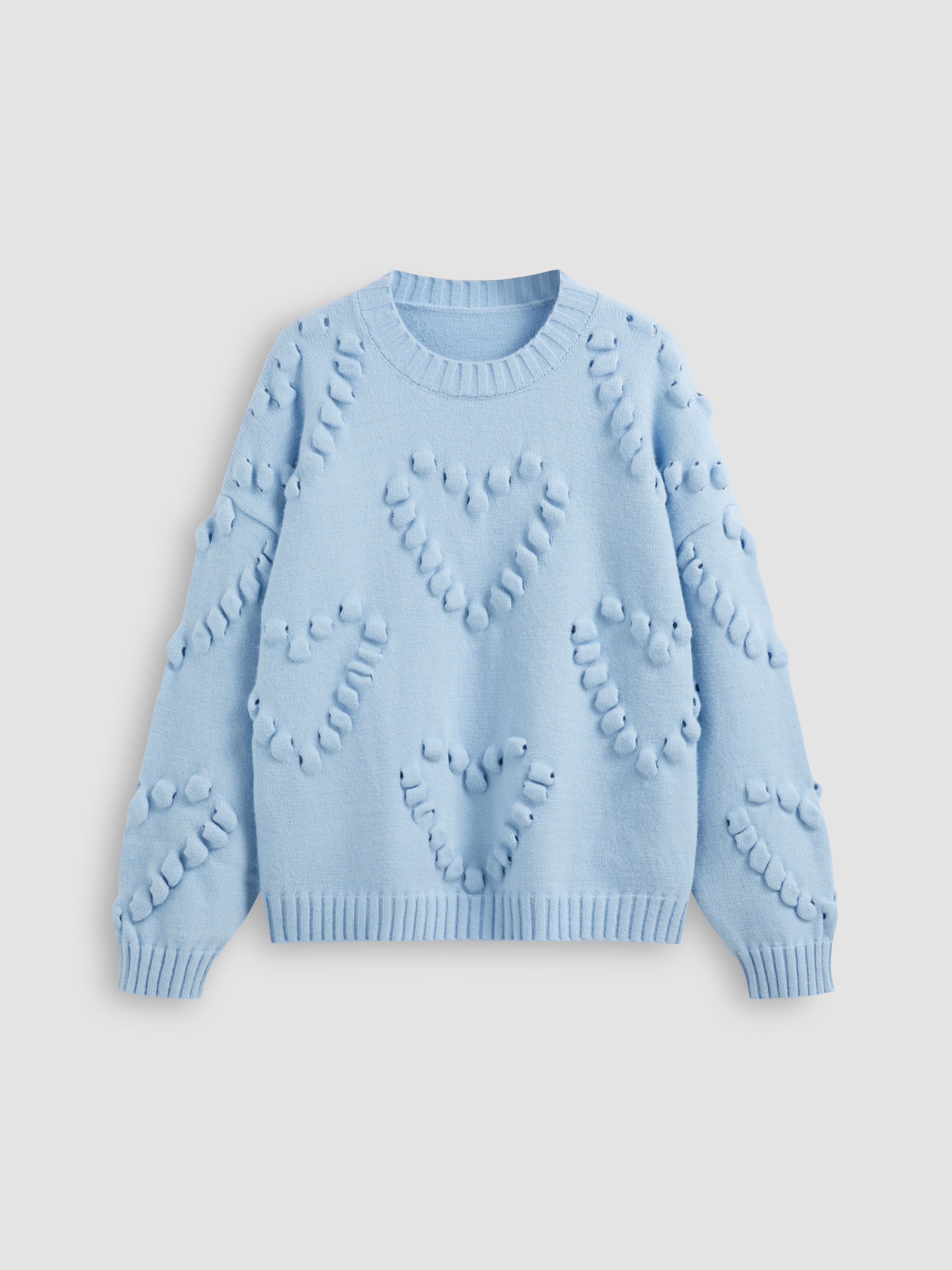 *p(R)ojectR® Heart P Knit Christmas Knit Fabric Heart Pattern Texture Sweater For
