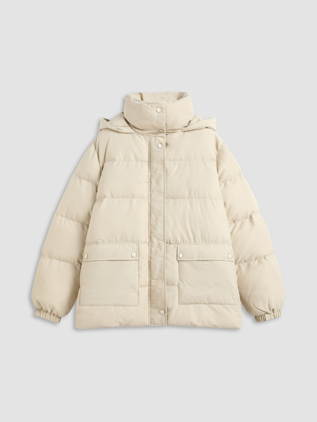 Kapuze Einfarbig Tasche Oversized Puffer