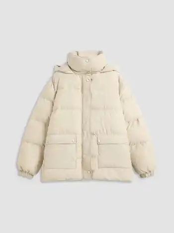 Kapuze Einfarbig Tasche Oversized Puffer