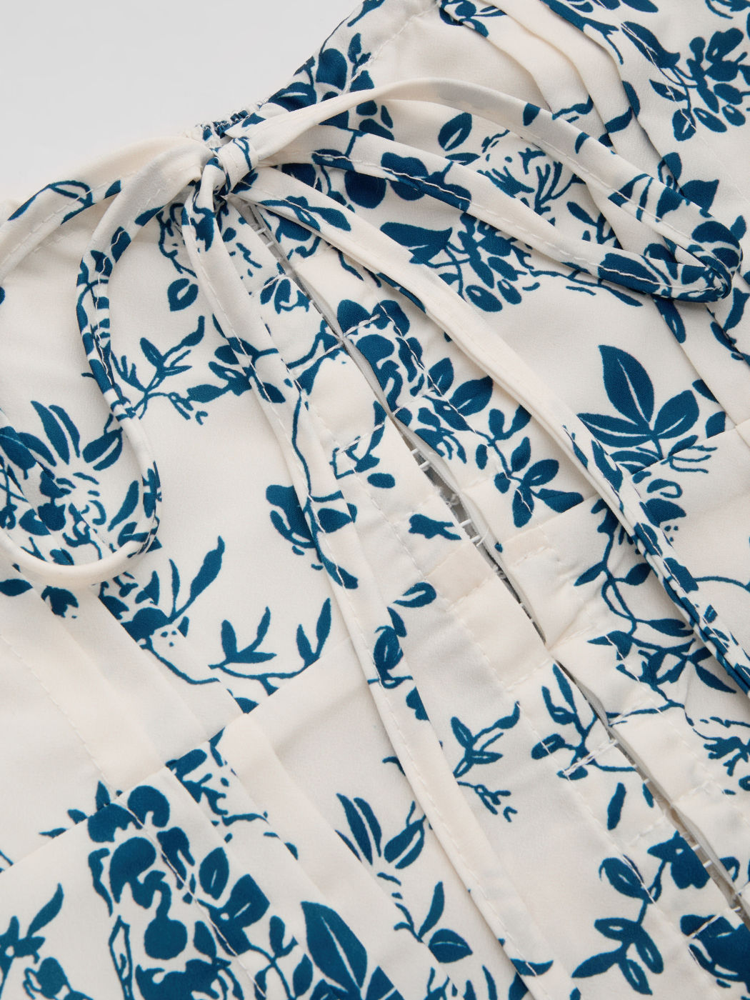 Quadratischer Ausschnitt Florales Geknotetes Korsett Crop Top