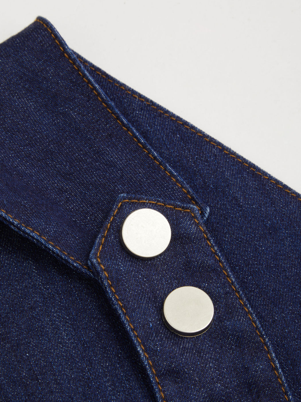 Denim Solid Button Pocket Mini Dress
