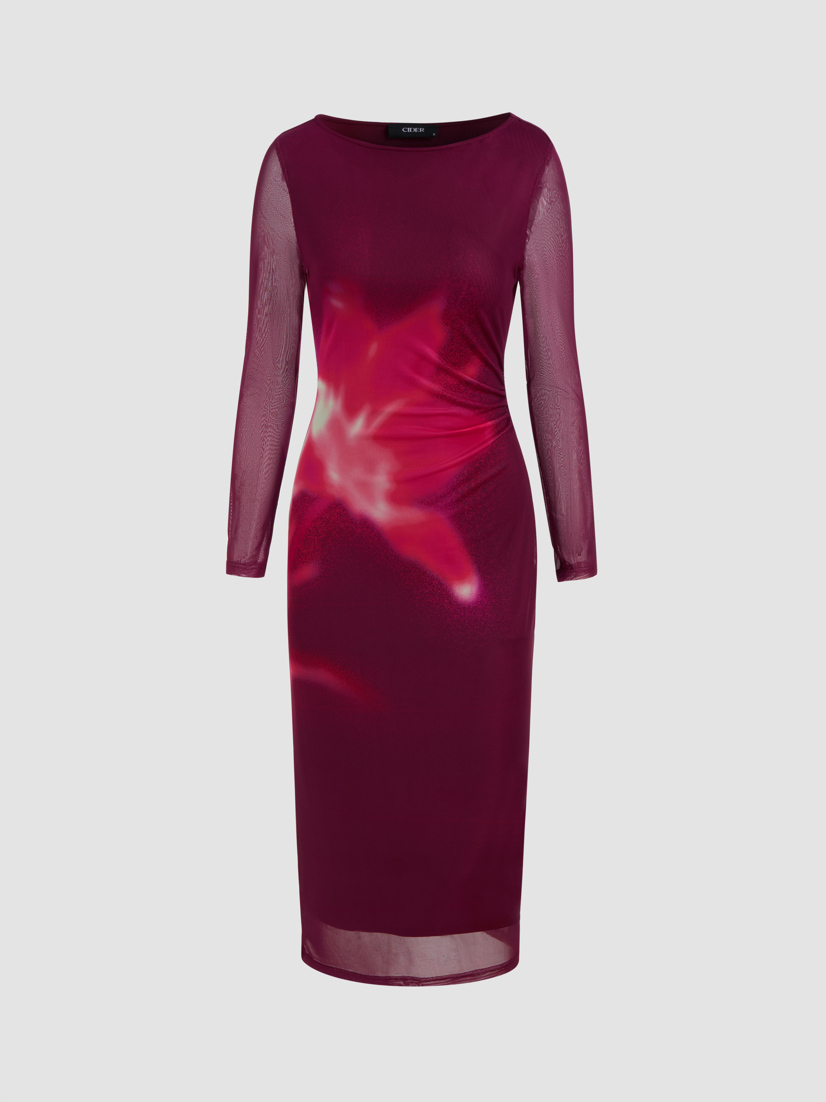 Floral Dress Coast Liberty Mesh Dress Mesh Mesh Boat Neck Tropical