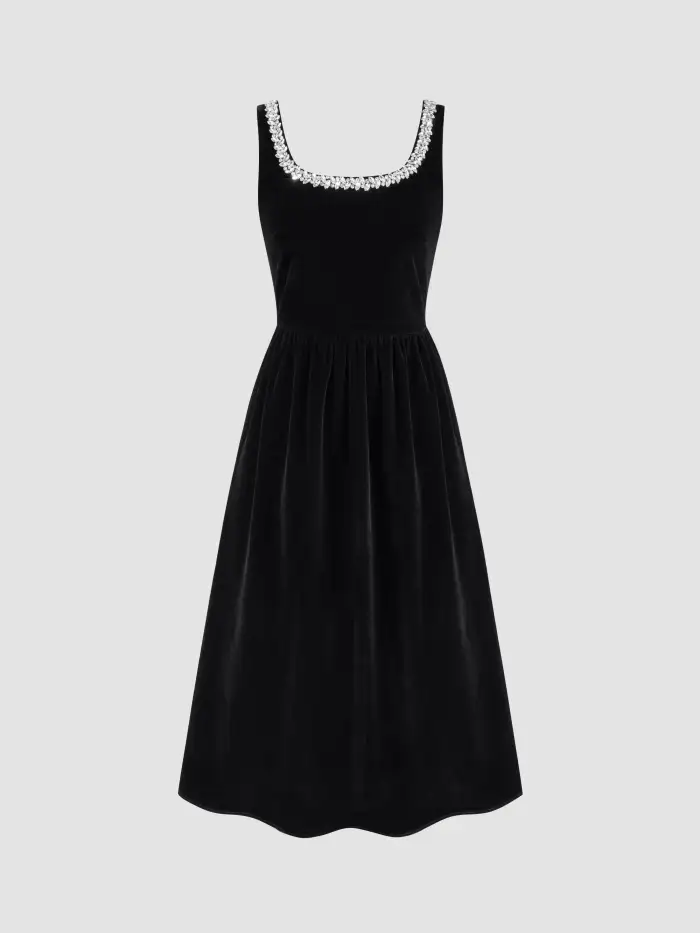 Party Dress For Party New Years Holiday Dress Valentine Velvet Velvet  Rhinestone Ruffle Maxi Dress For Party/Clubbing
