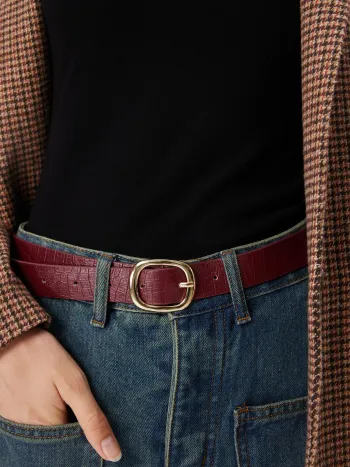CROCODILE PRINT BUCKLE BELT