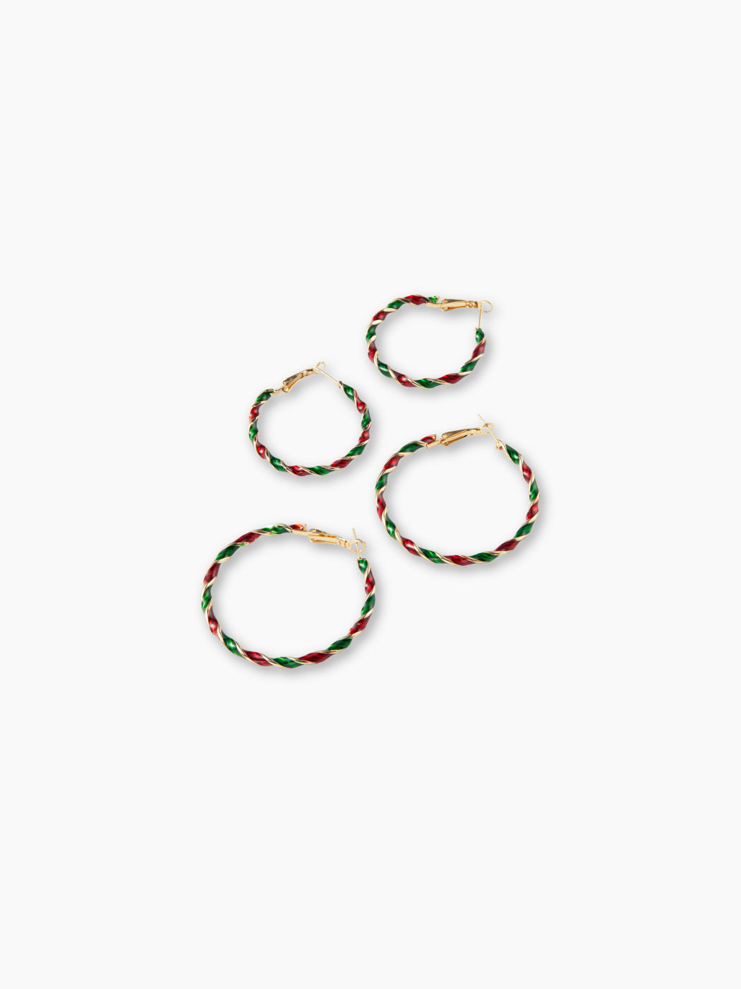 2 PAIRS CHRISTMAS TWIST EARRINGS SET