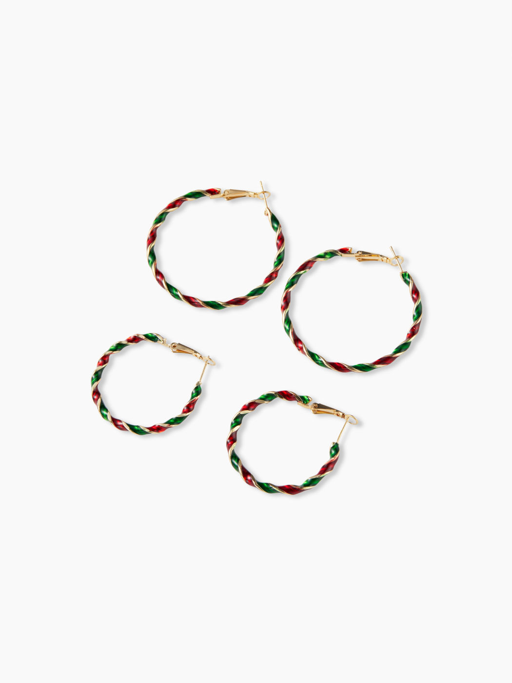 2 PAIRS CHRISTMAS TWIST EARRINGS SET