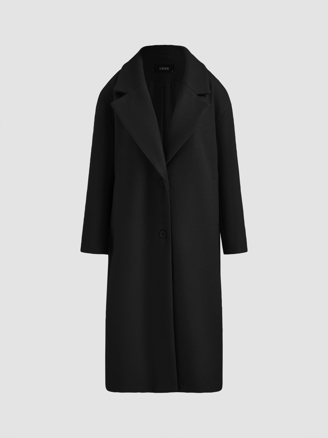 Oversized Wool-Look Lined Coat With Pocket