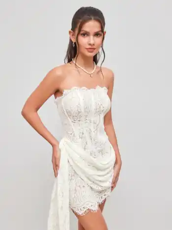 Spitzen-Tubenkleid mit Rückenverschluss