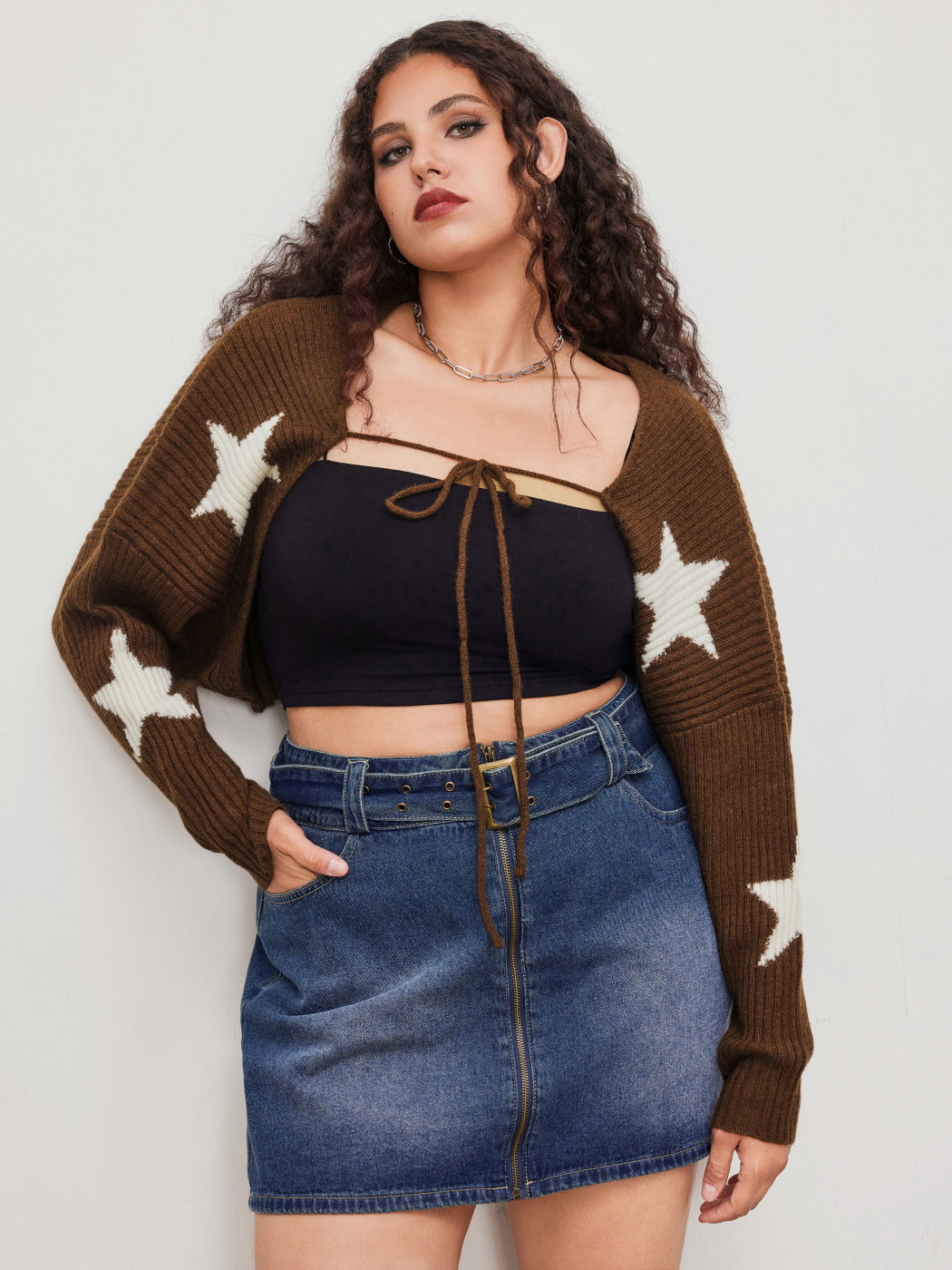 Knit Star Knotted Cardigan Curve & Plus