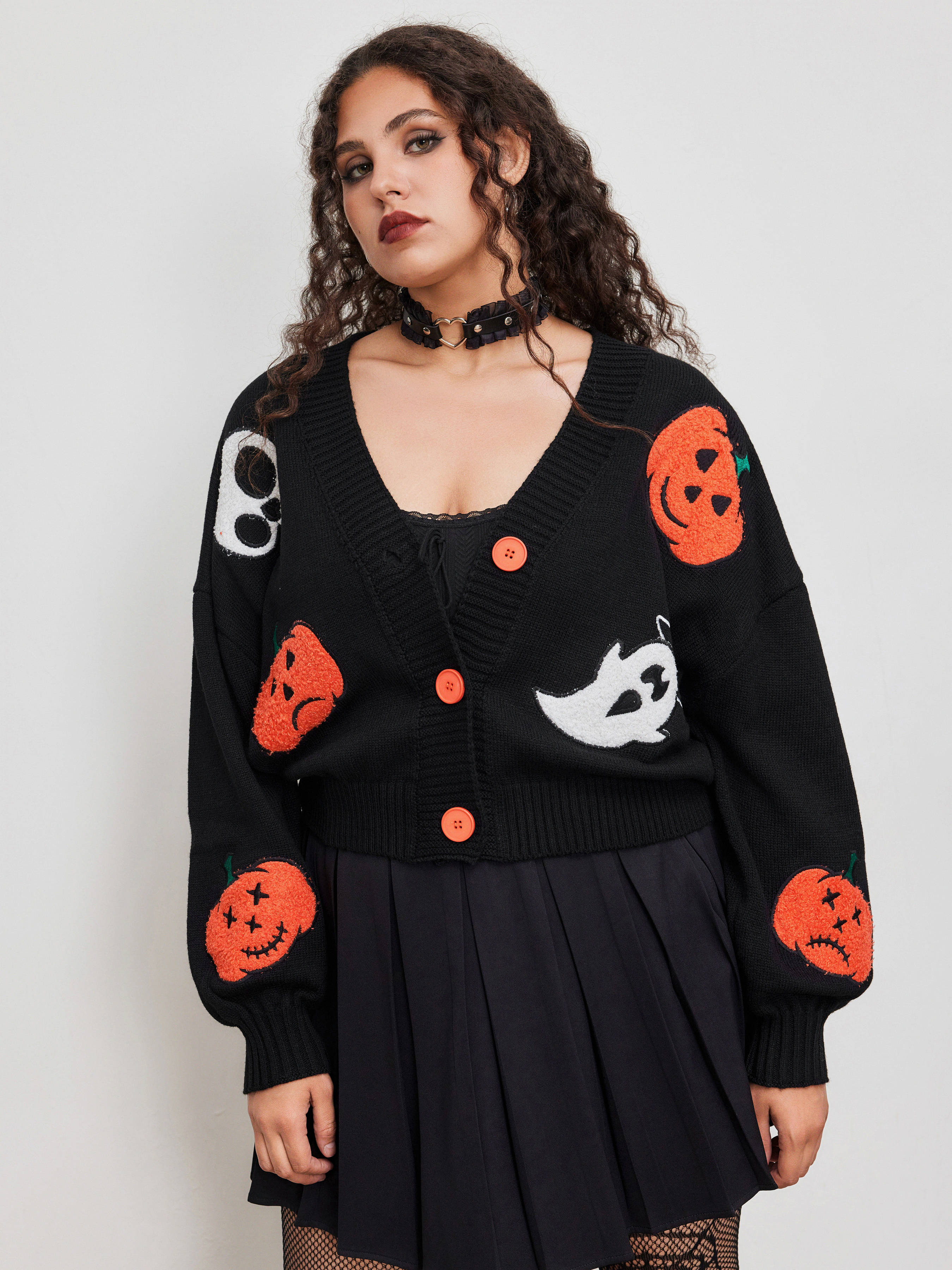 Halloween Outfits Halloween Pumpkin Sweater Knit Fabric Knit