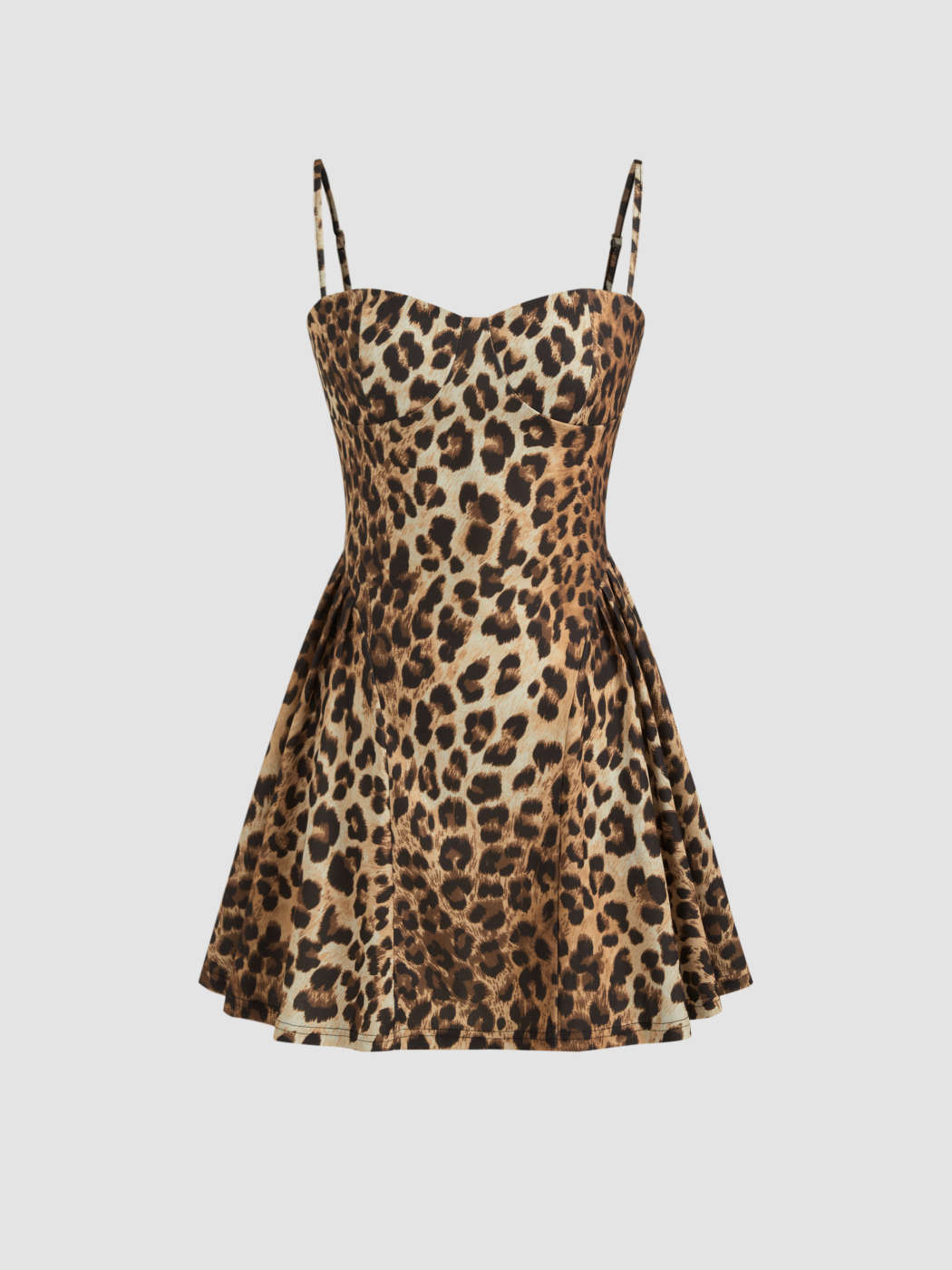 Jersey Vestido Mini Plisado de Leopardo Jersey For Festival de