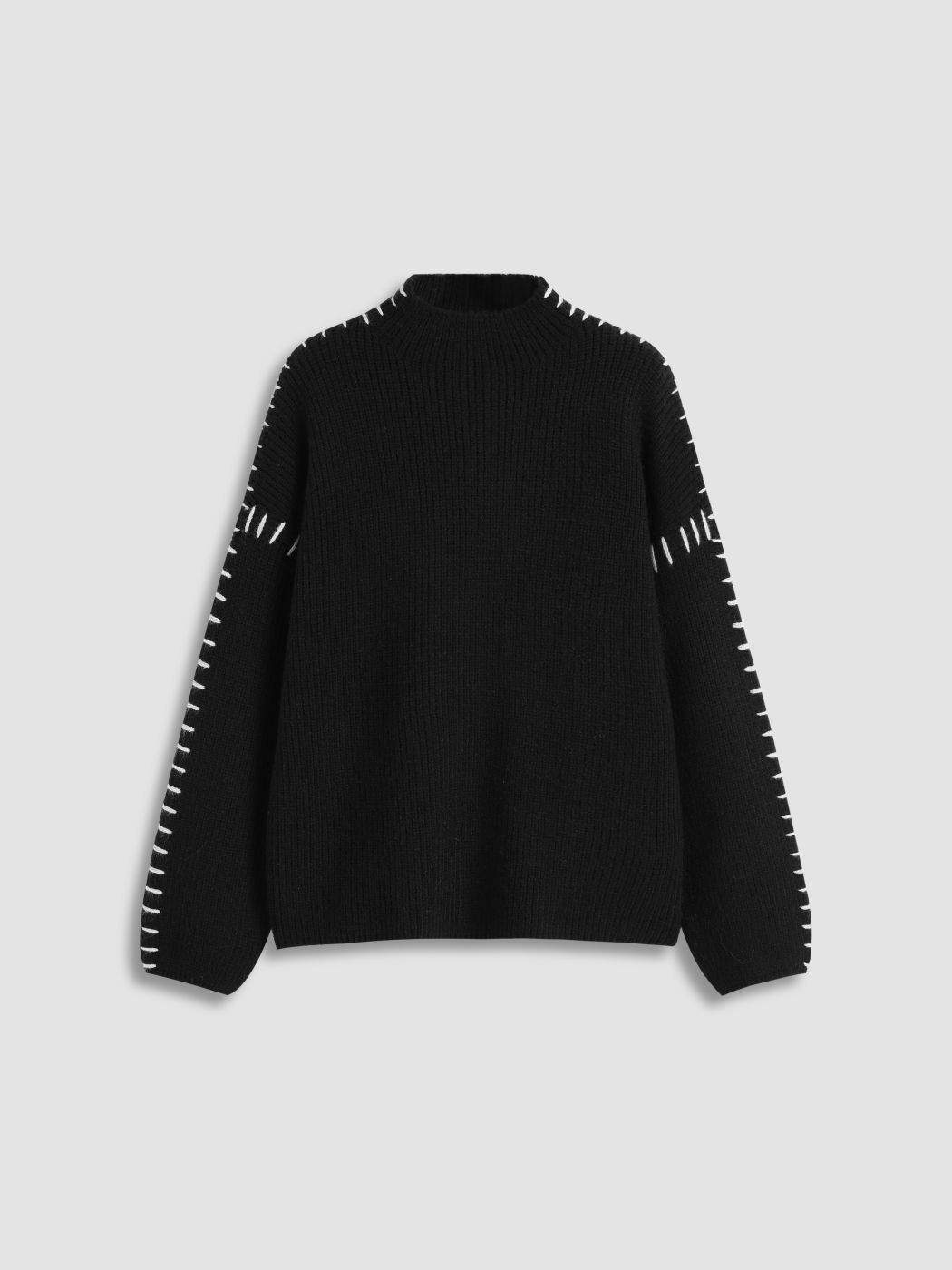 Knit Round Neckline Solid Stitch Long Sleeve Top