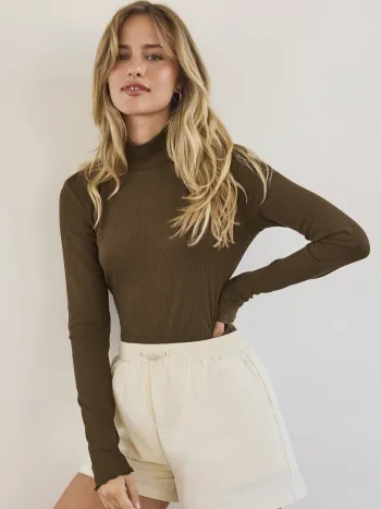 Solid Turtleneck Bodysuit