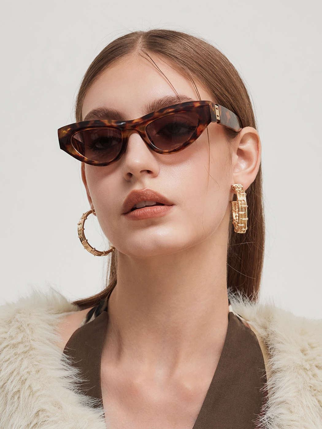 LEOPARD PRINT CAT EYE SUNGLASSES