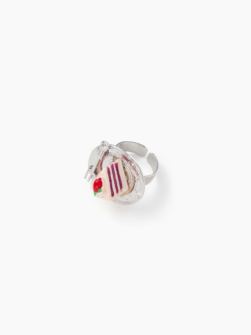 STRAWBERRY CAKE & PLATE & FORK RING