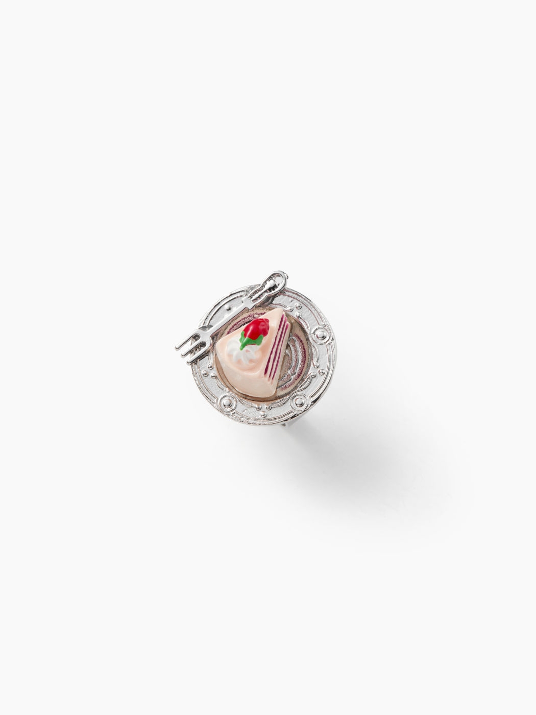 STRAWBERRY CAKE & PLATE & FORK RING