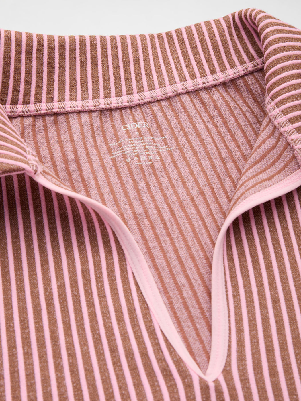 Seamless Collar Striped Long Sleeve Top