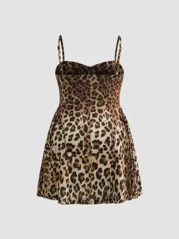 Jersey Sweetheart Leopard Mini Dress Curve & Plus