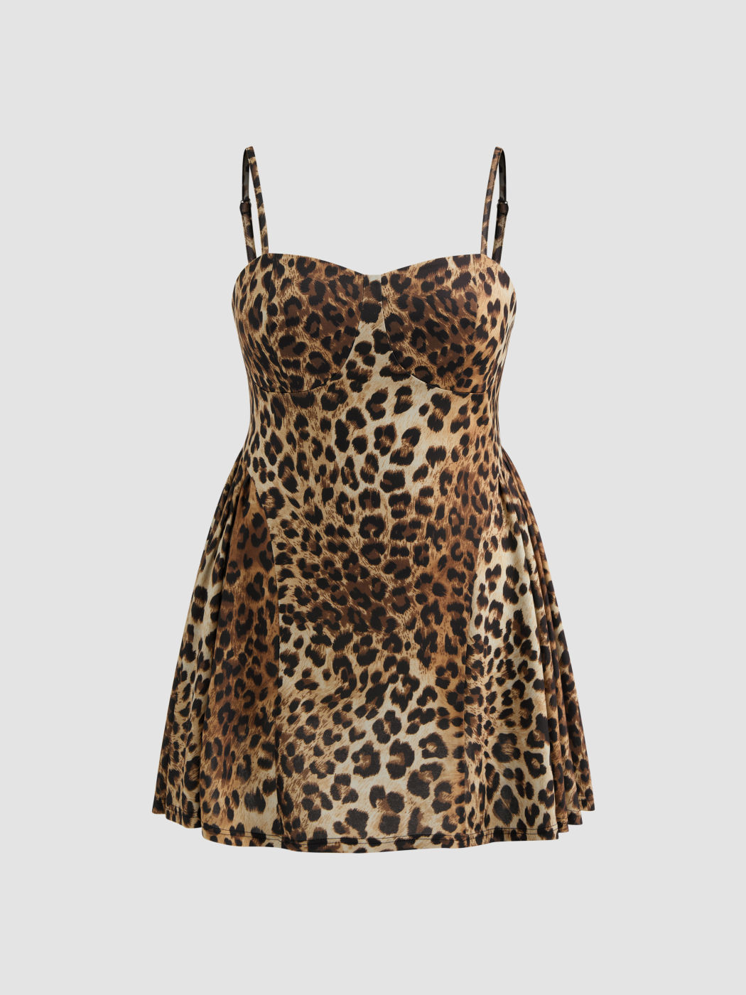 Jersey Sweetheart Leopard Mini Dress Curve & Plus