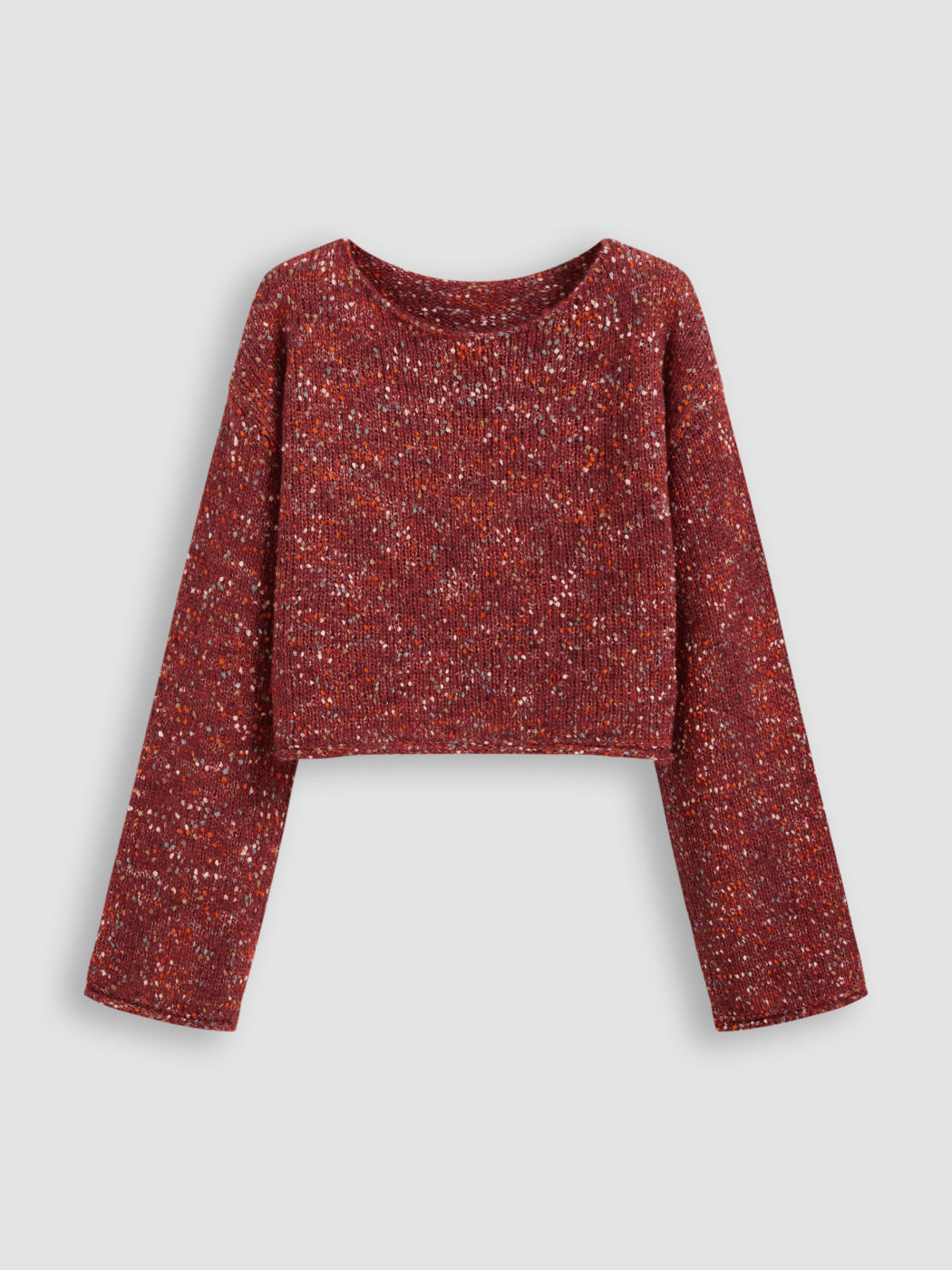 Wool-blend Round Neckline Knitted Long Sleeve Top