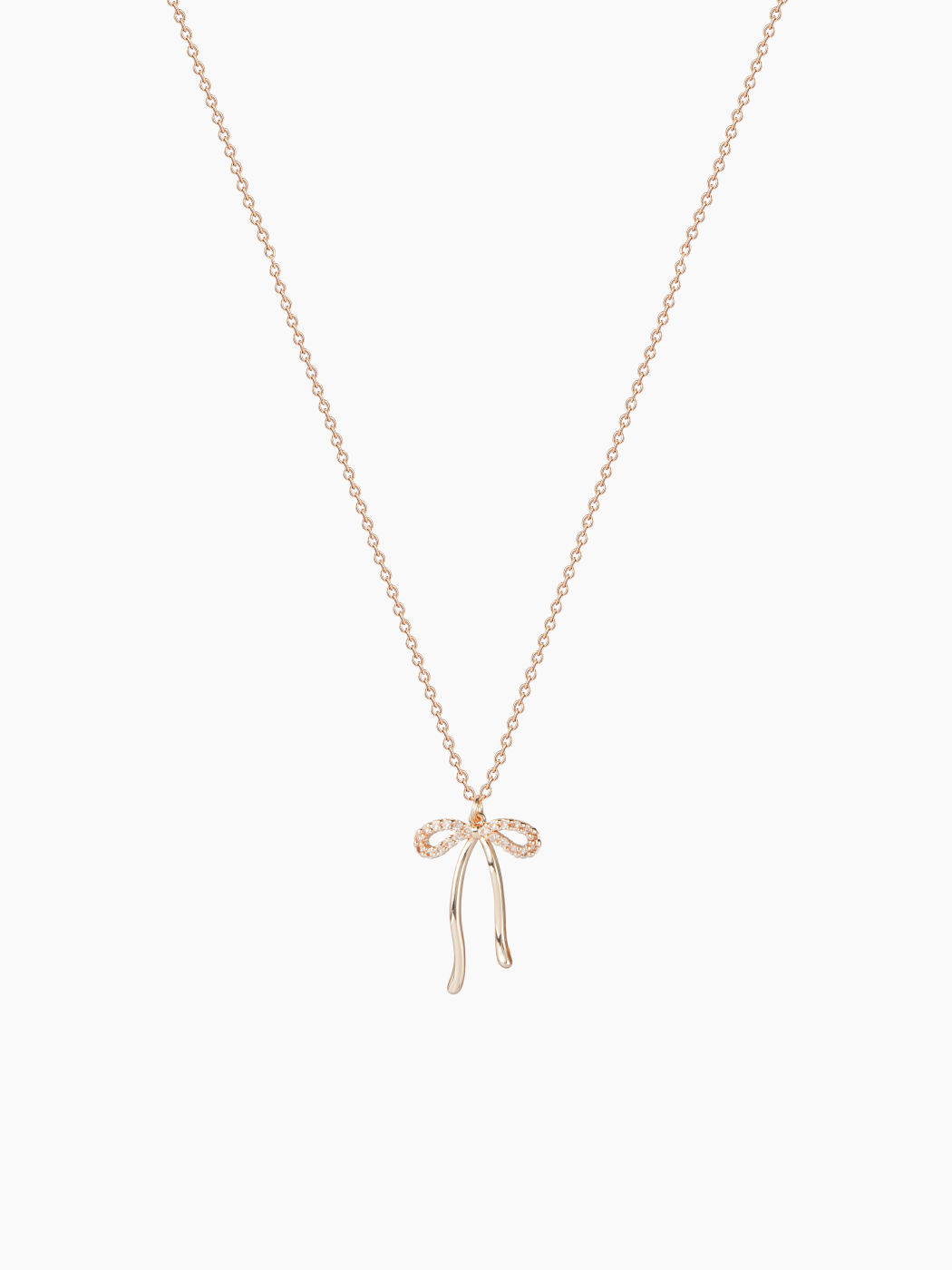 RHINESTONE DECOR BOWKNOT PENDANT NECKLACE