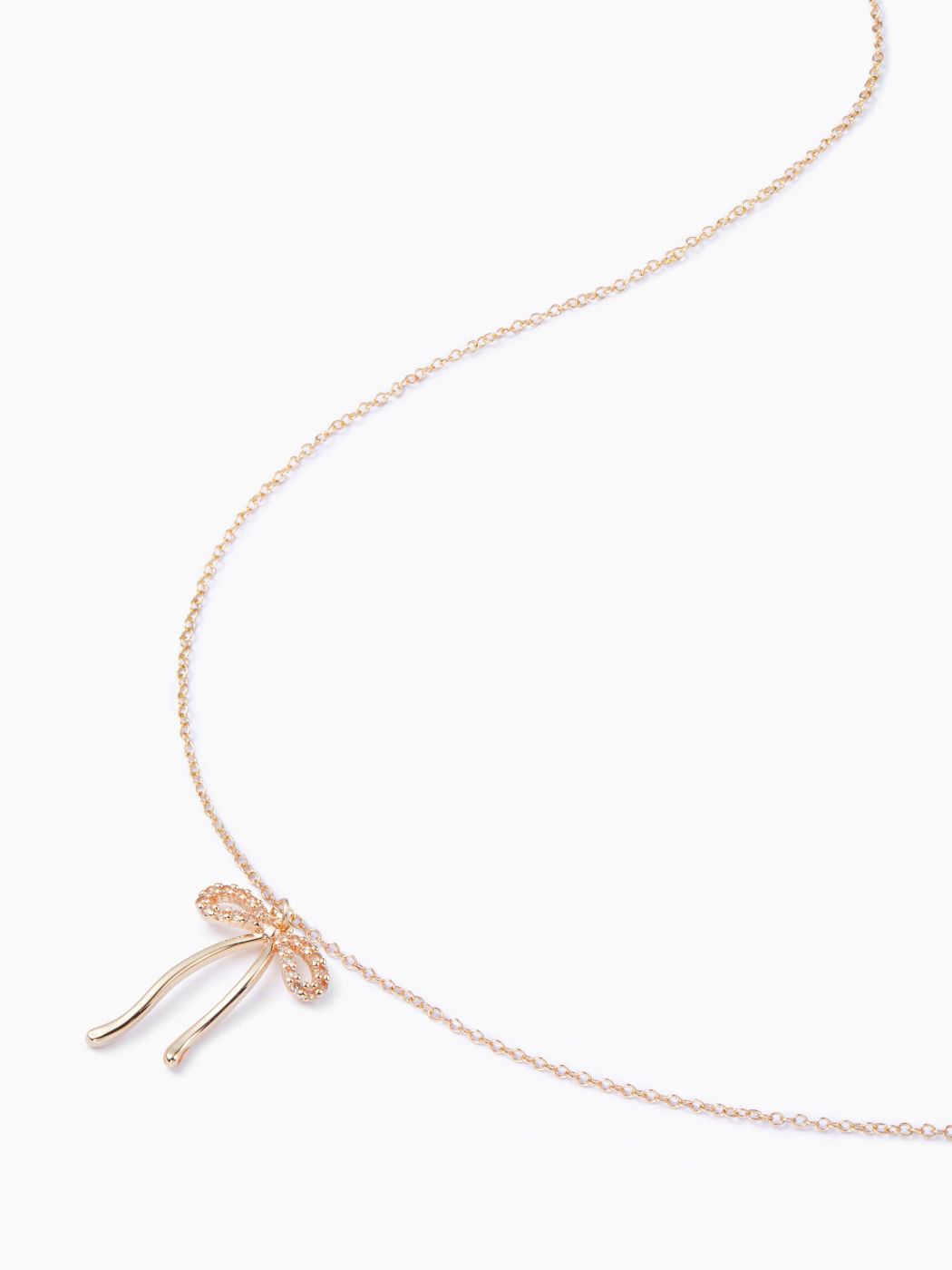 RHINESTONE DECOR BOWKNOT PENDANT NECKLACE