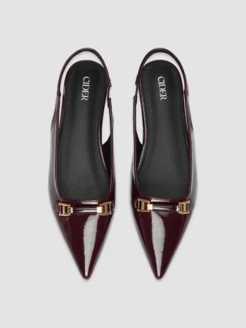 BUCKLE POINTED TOE SLINGBACK FLATS