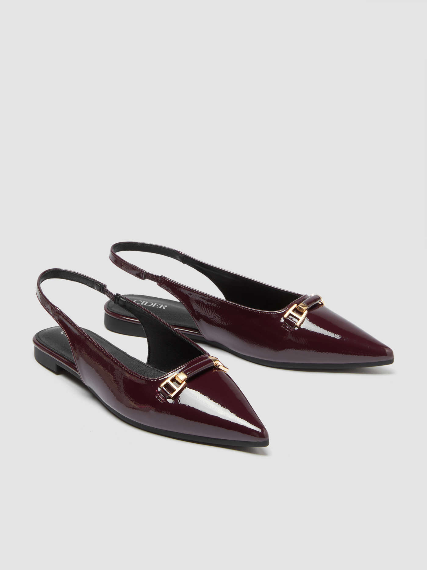 BUCKLE POINTED TOE SLINGBACK FLATS