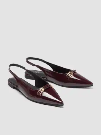 BUCKLE POINTED TOE SLINGBACK FLATS