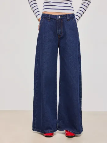 Cider Denim Mittelhohe Einfarbige Taschen Jeans mit Lockerer Passform