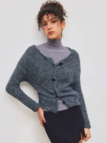 Knit Wool-blend Boat Neck Solid Ruched Long Sleeve Crop Top