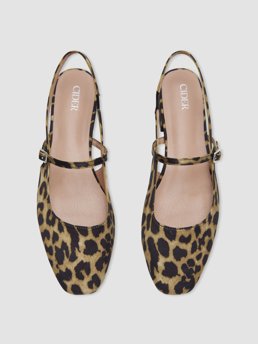 LEOPARD PRINT BUCKLE SLINGBACK FLATS