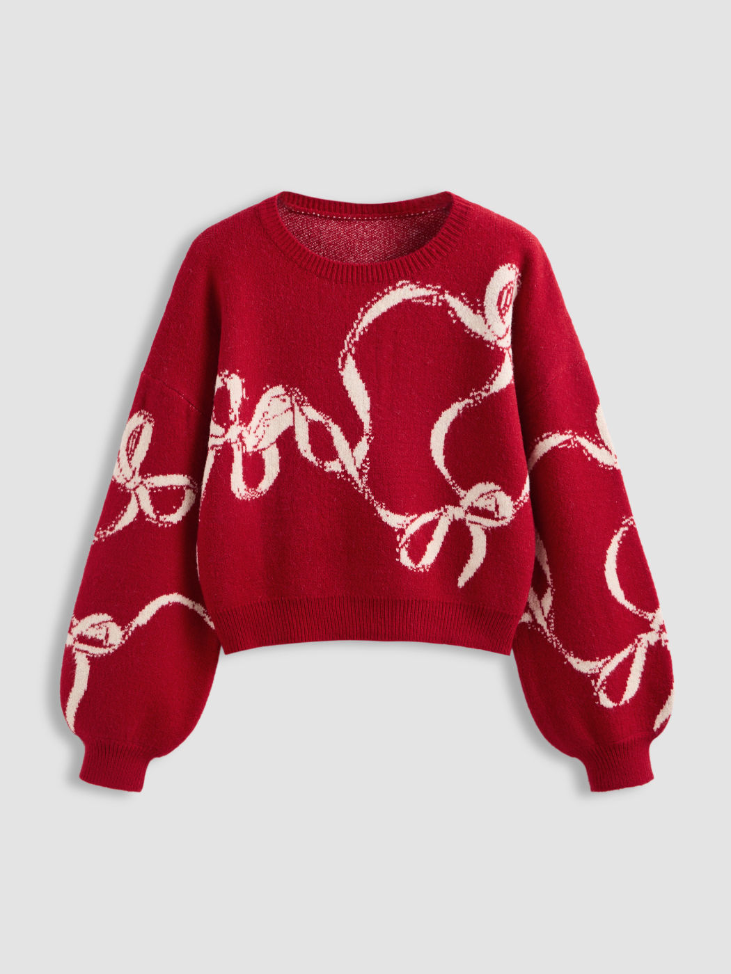 Strickpullover mit Bogenmuster und Oversize-Design