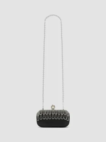 POCHETTE IN RASO CON STRASS