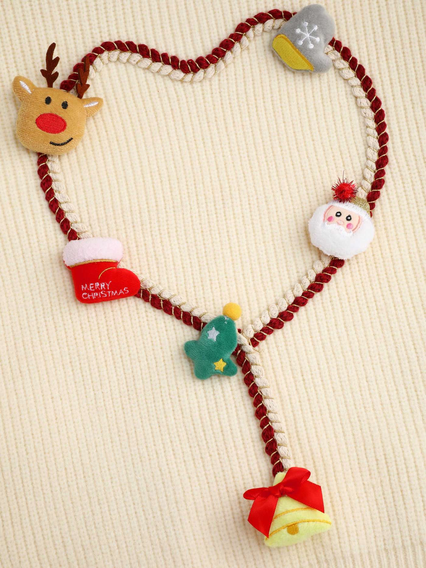 Knitted Round Neckline 3D Elk Santa Claus Oversized Sweater