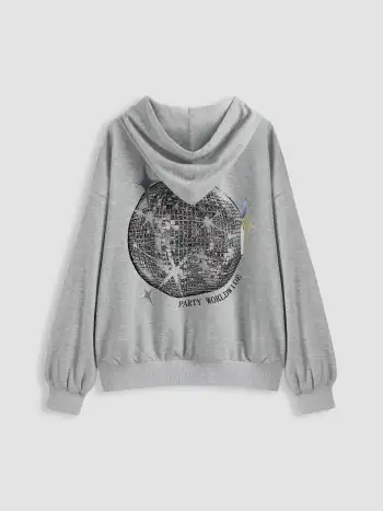 Sweatshirt Terry 23 à épaulements découverts et bandes latérales avec fermeture éclair