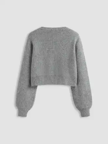Knit Round Neck Solid Tie Front Bowknot Cardigan